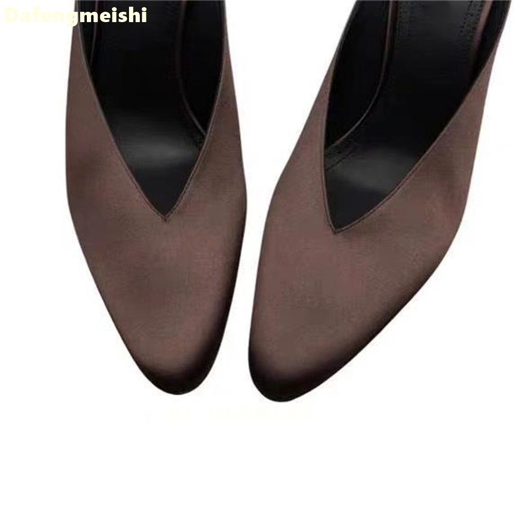 Dark Brown Satin Pointed Toe S - Slip Dress Satin review and price